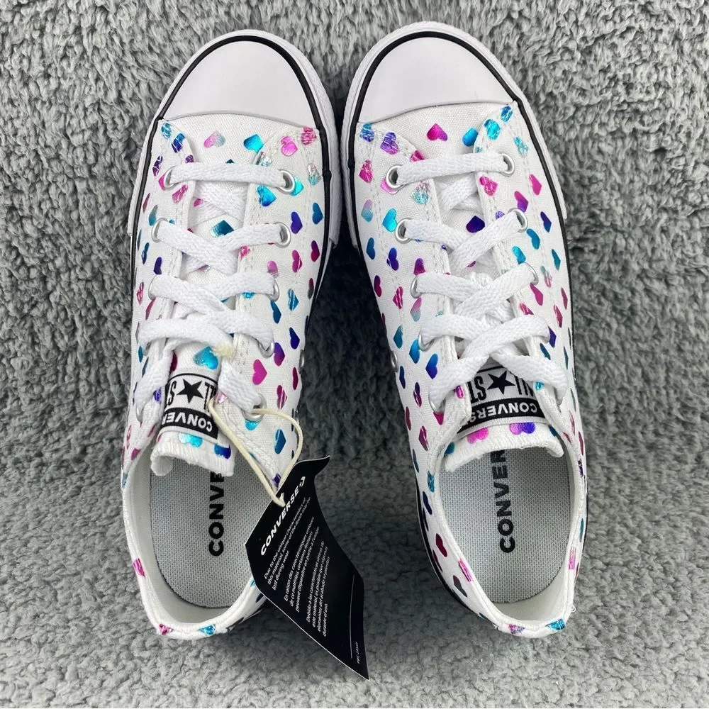 Converse Chuck Taylor All Star Ox Glitter Heart Sneaker Kids' 3y Shoes Low Top